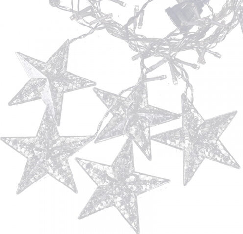 Multistore Gaismas sniegpārslas zvaigznes Ziemassvētku gaismas aizkars 138LED cena un informācija | Ziemassvētku lampiņas, LED virtenes | 220.lv