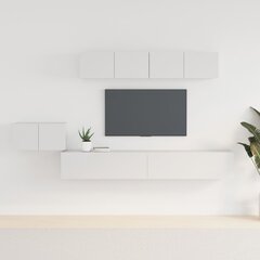 vidaXL 5-daļīgs TV skapīšu komplekts, balts, inženierijas koks cena un informācija | TV galdiņi | 220.lv
