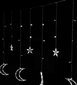 Multistore Mēness gaismas, zvaigznes, Ziemassvētku gaismas, aizkars, 96LED цена и информация | Ziemassvētku lampiņas, LED virtenes | 220.lv