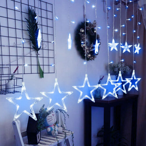 Multistore Zvaigžņu gaismiņas, Ziemassvētku gaismiņas, nokarenās lāstekas, aizkars 4m 138 LED cena un informācija | Ziemassvētku lampiņas, LED virtenes | 220.lv