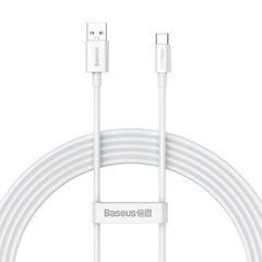 Baseus Superior Series Cable USB to USB-C, 65W, PD, 2m (white) цена и информация | Кабели для телефонов | 220.lv