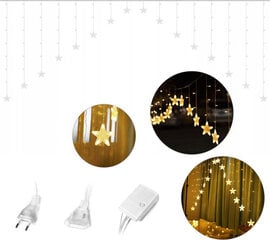 Multistore Zvaigžņu lampiņas, Ziemassvētku lampiņas, piekarināmais aizkars 4m 136 LED цена и информация | Гирлянды | 220.lv