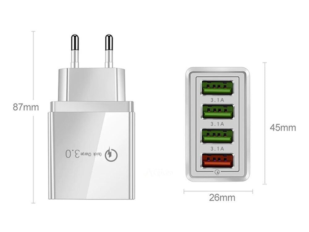 Quick Charge 3.0 cena un informācija | Lādētāji un adapteri | 220.lv