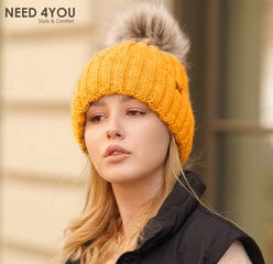 Sieviešu cepure Need 4You, oranžs, merino wool цена и информация | Женские шапки | 220.lv