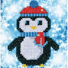 Dimantu mozaīka Christmas Penguin Picture, 13,54x13,54 cm cena un informācija | Dimantu mozaīkas | 220.lv