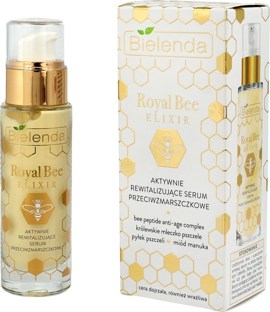 Pretgrumbu serums Bielenda Royal Bee Elixir Active Revitalizing, 30 ml cena un informācija | Serumi sejai, eļļas | 220.lv