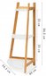 Modernhome Stūra bambusa grāmatu skapis ar 3 plauktiem cena un informācija | Plaukti | 220.lv