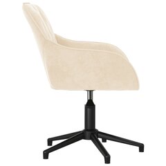 vidaXL biroja krēsls, krēmkrāsas samts cena un informācija | Biroja krēsli | 220.lv