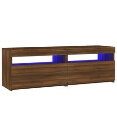 TV skapis ar LED, brūns ozols, 120x35x40cm цена и информация | Тумбы под телевизор | 220.lv