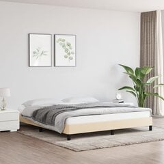 vidaXL gultas rāmis, krēmkrāsa, 160x200 cm audums cena un informācija | Gultas | 220.lv