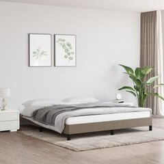 vidaXL gultas rāmis, pelēkbrūns, 160x200 cm audums цена и информация | Кровати | 220.lv