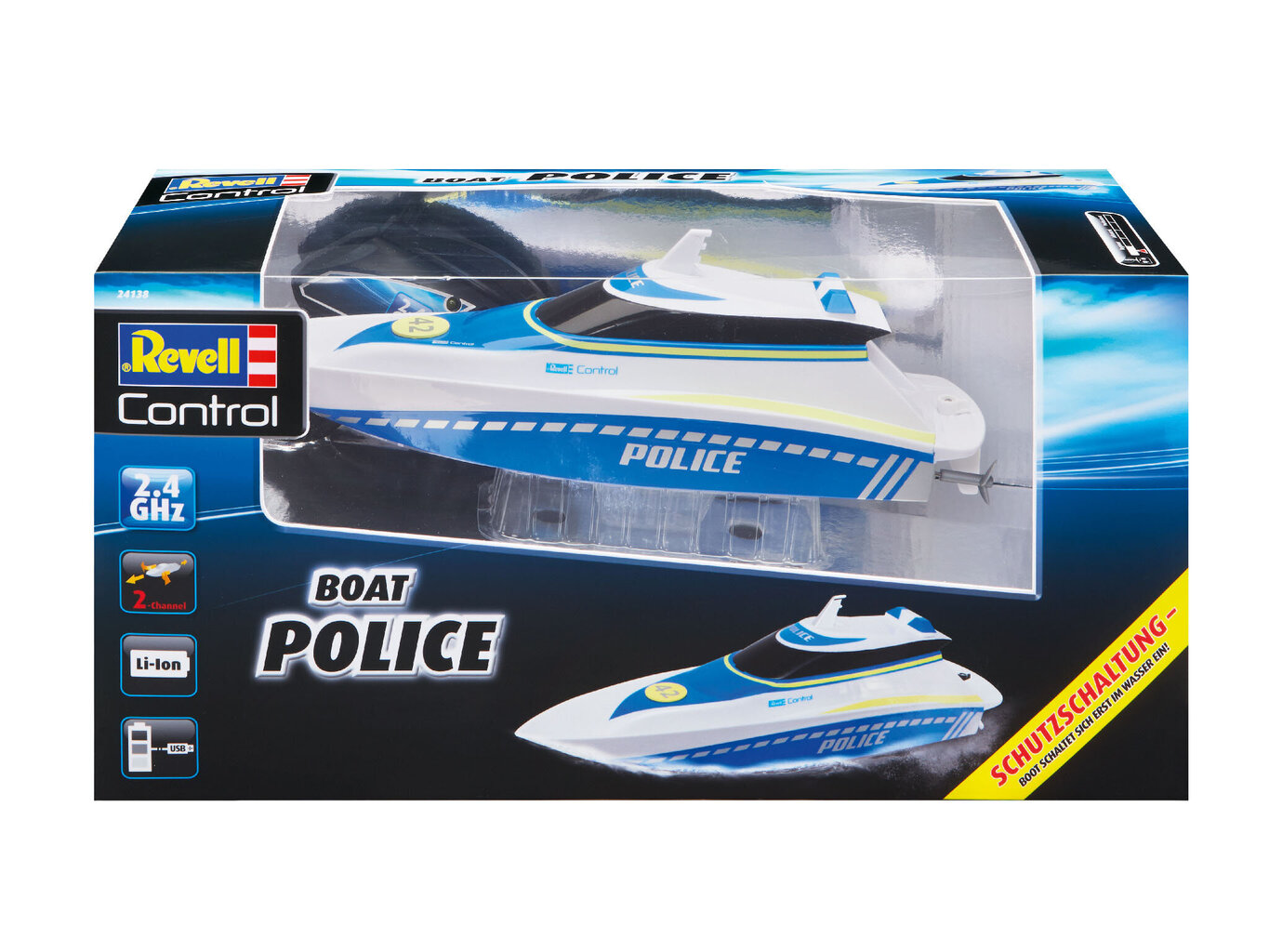 Attālināti vadāma laiva Water Police Revell RC, 24138 cena un informācija | Ūdens, smilšu un pludmales rotaļlietas | 220.lv