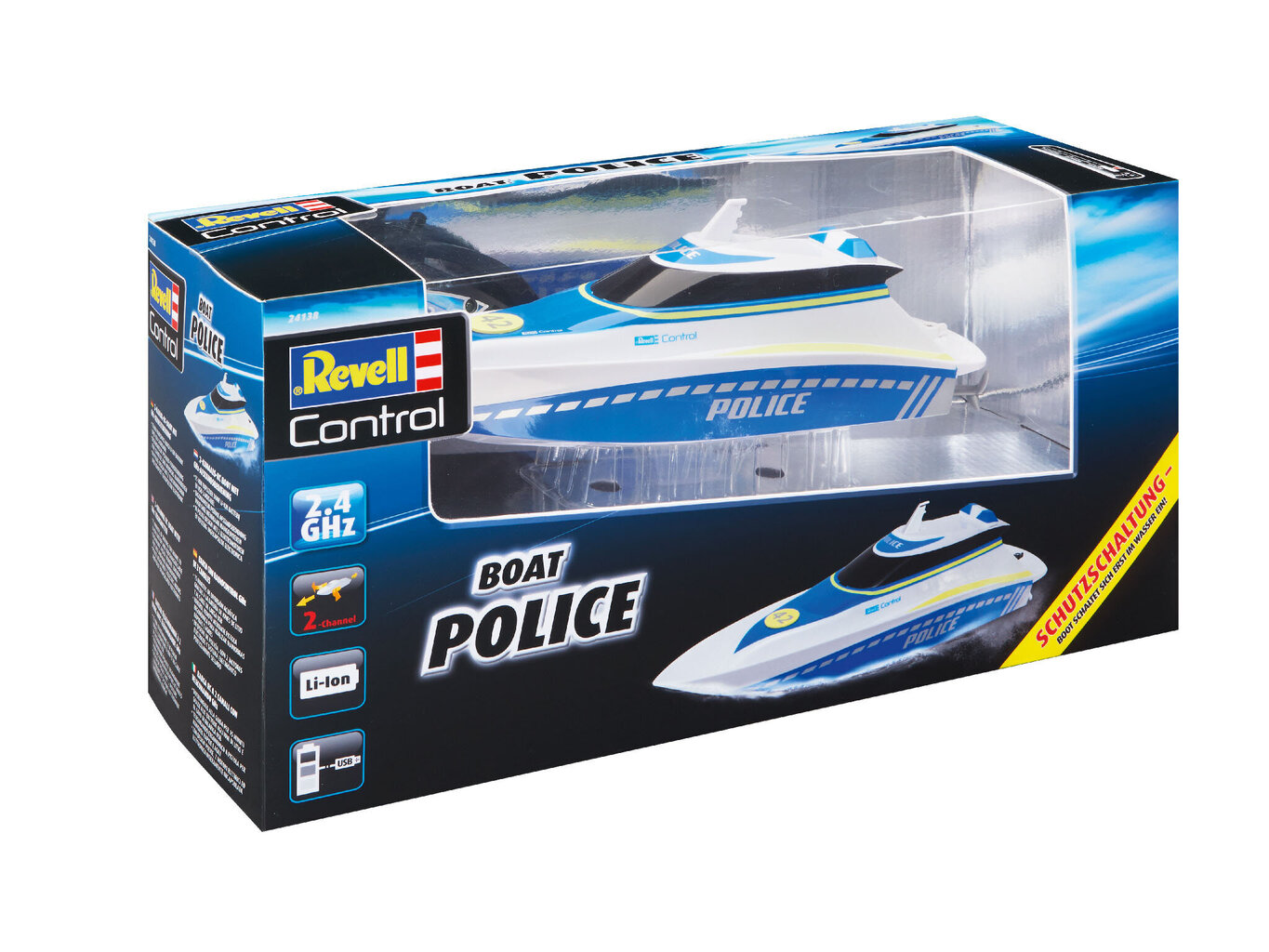 Attālināti vadāma laiva Water Police Revell RC, 24138 cena un informācija | Ūdens, smilšu un pludmales rotaļlietas | 220.lv