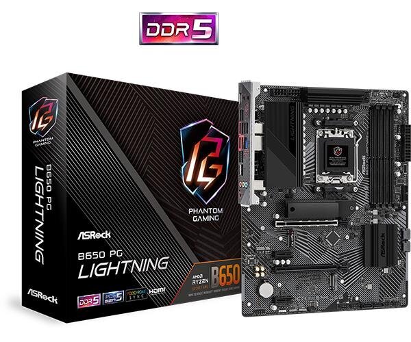 MB ASRock AMD AM5 B650 PG LIGHTNING cena un informācija | Mātesplates | 220.lv