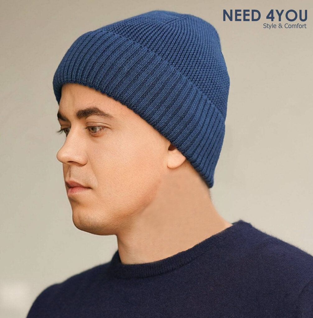 Vīriešu cepure Need 4You, zila, merino wool цена и информация | Vīriešu cepures, šalles, cimdi | 220.lv