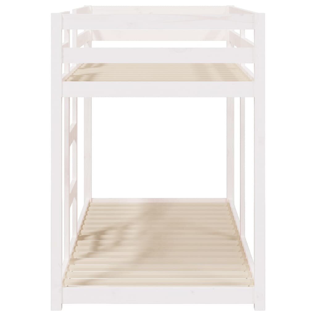 Divstāvu gulta, balta, 75x190cm, priedes masīvkoks цена и информация | Bērnu gultas | 220.lv