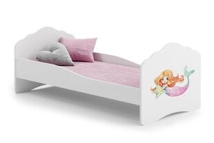 Кровать ADRK Furniture Casimo Barrier Mermaid with a Star, белого цвета цена и информация | Детские кровати | 220.lv