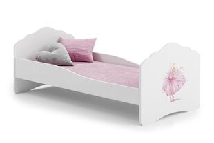 Gulta ADRK Furniture Casimo Barrier Ballerina, 160x80 cm, balta cena un informācija | Bērnu gultas | 220.lv