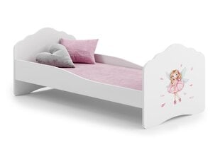 Gulta ADRK Furniture Casimo Girl with Wings, 160x80 cm, balta cena un informācija | Bērnu gultas | 220.lv