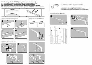 Sakomplektēta alumīnija karnīze “D-PROFILE” ar (90 grādu) gala stūriem, baltas kr. 300 cm cena un informācija | Aizkaru stangas, karnīzes | 220.lv