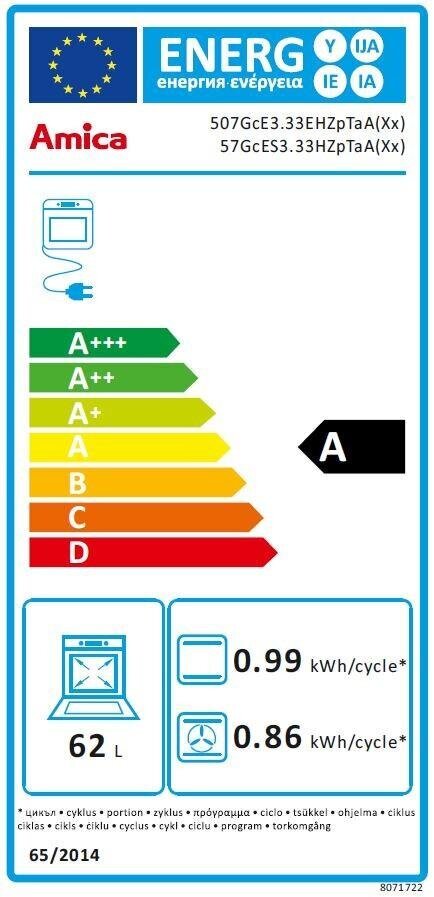 Amica 57GCES3.33 cena un informācija | Elektriskās plītis | 220.lv