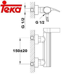 Смеситель для ванны Teka Vita 402K цена и информация | Смесители | 220.lv