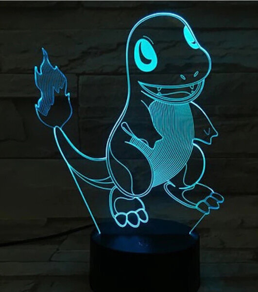 Lampa 3D Led Pokemon cena un informācija | Lampas bērnu istabai | 220.lv