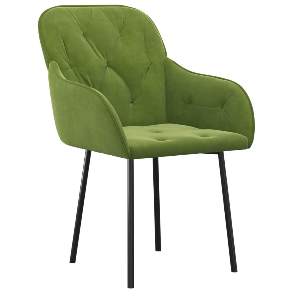 Ēdamistabas krēsli, 2gab., gaiši zaļā krāsā, samts cena un informācija | Virtuves un ēdamistabas krēsli | 220.lv