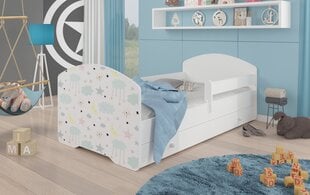 Кровать ADRK Furniture Pepe Barrier Galaxy, 140x70 см, белая цена и информация | Детские кровати | 220.lv