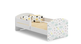 Кровать ADRK Furniture Pepe Barrier Galaxy, 140x70 см, белая цена и информация | Детские кровати | 220.lv