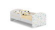 Gulta ADRK Furniture Pepe Barrier Galaxy, 140x70 cm, balta цена и информация | Bērnu gultas | 220.lv