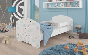 Кровать ADRK Furniture Pepe Barrier Galaxy, 140x70 см, белая цена и информация | Детские кровати | 220.lv