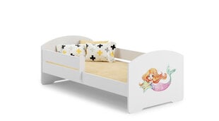 Кровать ADRK Furniture Pepe Barrier Mermaid with a Star, 140х70 см, белая цена и информация | Детские кровати | 220.lv