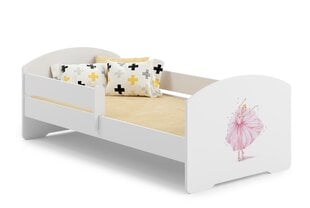 Кровать ADRK Furniture Pepe Barrier Ballerina, 140x70 см, белый цвет цена и информация | Детские кровати | 220.lv