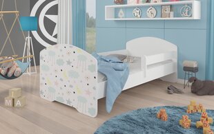 Gulta ADRK Furniture Pepe Barrier Galaxy, 160x80 cm, balta cena un informācija | Bērnu gultas | 220.lv