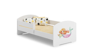 Кровать ADRK Furniture Pepe Barrier Mermaid with a Star, 160x80 см, белый цвет цена и информация | Детские кровати | 220.lv