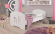 Gulta ADRK Furniture Pepe Barrier Ballerina with Unicorn, 160x80 cm, balta цена и информация | Bērnu gultas | 220.lv