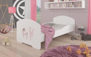 Gulta ADRK Furniture Pepe Ballerina with Unicorn, 160x80 cm, balta cena un informācija | Bērnu gultas | 220.lv