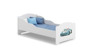 Gulta ADRK Furniture Amadis Police Car, 160x80 cm, balta cena un informācija | Bērnu gultas | 220.lv