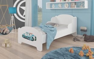 Gulta ADRK Furniture Amadis Police Car, 160x80 cm, balta cena un informācija | Bērnu gultas | 220.lv