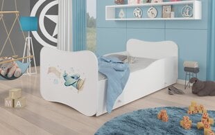 Gulta ADRK Furniture Gonzalo Plane with a Banner, 140x70 cm, balta cena un informācija | Bērnu gultas | 220.lv