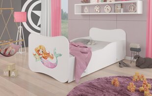 Gulta ADRK Furniture Gonzalo Mermaid with a Star, 140x70 cm, balta цена и информация | Детские кровати | 220.lv