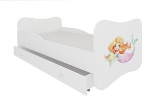 Кровать ADRK Furniture Gonzalo Mermaid with a Star, 140x70 см, белая цена и информация | Детские кровати | 220.lv