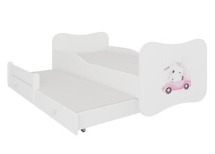 Gultas ADRK Furniture Gonzalo Cat in a Car, 140x70 cm, balta цена и информация | Детские кровати | 220.lv