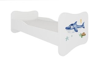 Gulta ADRK Furniture Gonzalo Sea Animals, 160x80 cm, balta cena un informācija | Bērnu gultas | 220.lv