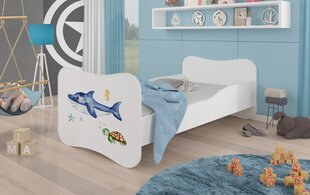 Кровать ADRK Furniture Gonzalo Sea Animals, 160x80 см, белый цвет цена и информация | Детские кровати | 220.lv