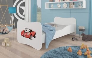 Gulta ADRK Furniture Gonzalo Red Car, 160x80 cm, balta cena un informācija | Bērnu gultas | 220.lv