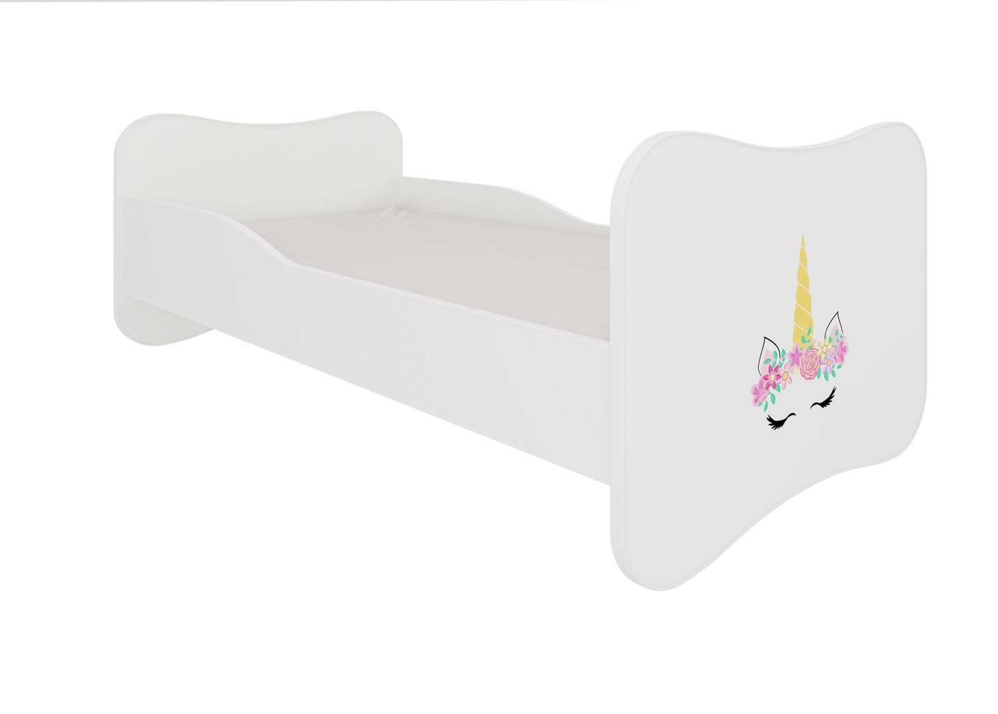 Gulta ADRK Furniture Gonzalo Unicorn, 160x80 cm, balta cena un informācija | Bērnu gultas | 220.lv