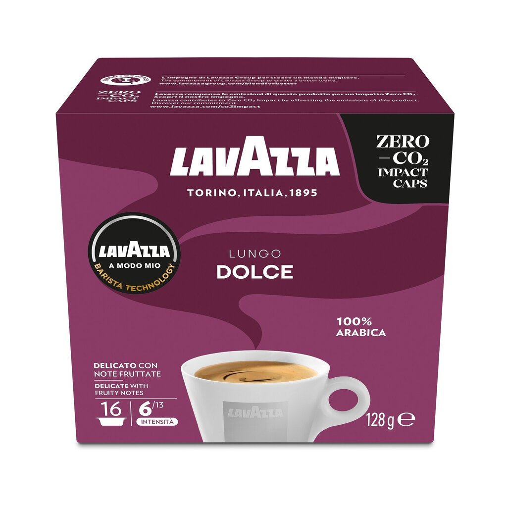 Kafijas kapsulas Lavazza A Modo Mio Lungo Dolce, 128g, 16 gab. cena un informācija | Kafija, kakao | 220.lv