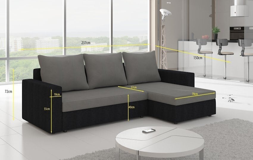 Universāls stūra dīvāns NORE Livio, brūns/krēmkrāsa cena un informācija | Stūra dīvāni | 220.lv